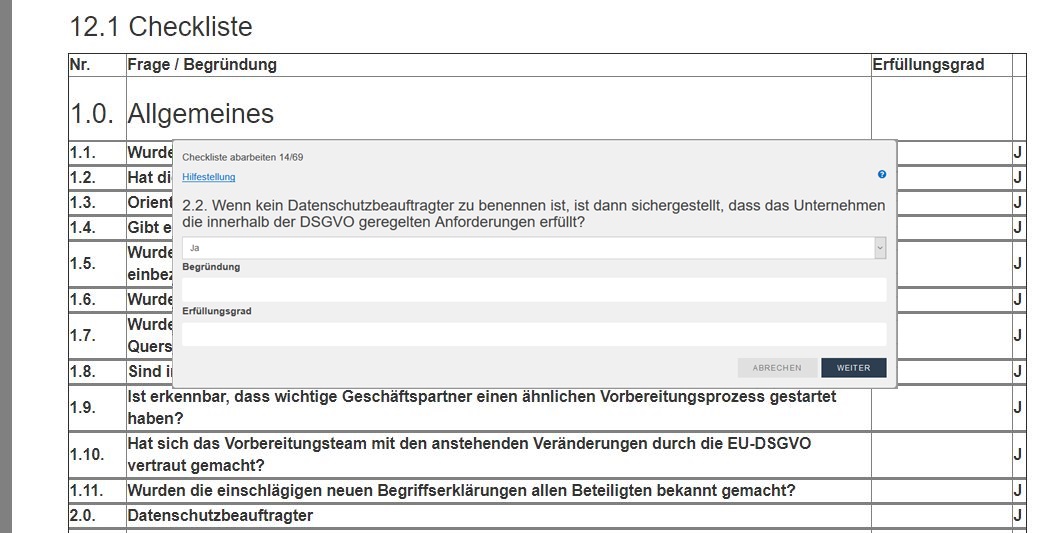checkliste